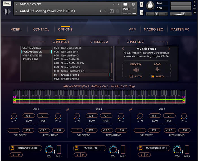 Heavyocity Mosaic Voices : Mosaic-Voices_Options
