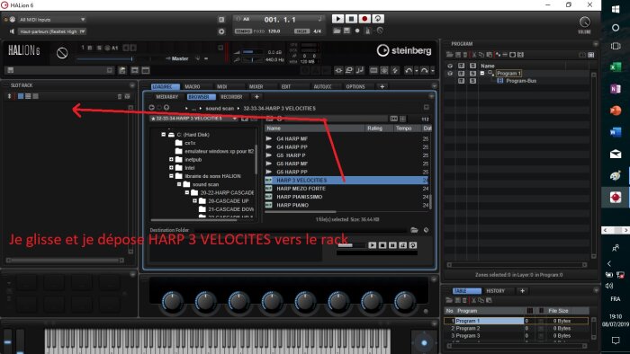 Steinberg HALion 6 : image 04 glisser déposer Steinberg HALion 6 : image 04 glisser déposer