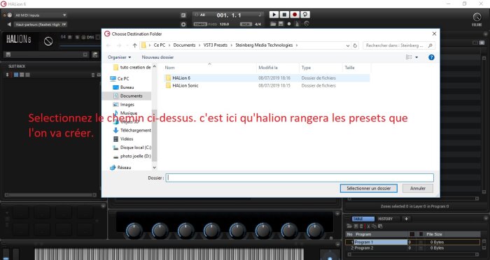 Steinberg HALion 6 : image 05 choix du chemin où l'on va ranger les presets Steinberg HALion 6 : image 05 choix du chemin où l'on va ranger les presets