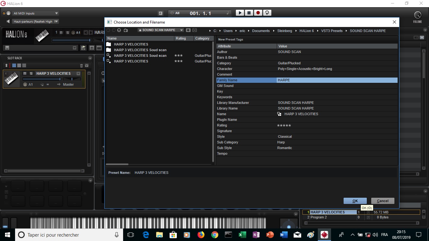 Steinberg HALion 6 : image 13 ici on sauvergade ce son une bank user va se créer