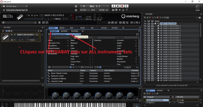 Steinberg HALion 6 : image 14 on clique sur mediabay Steinberg HALion 6 : image 14 on clique sur mediabay