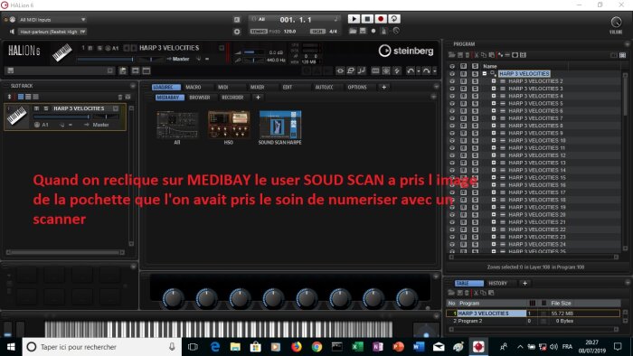 Steinberg HALion 6 : image 19 on reclique sur médiabay et sound scan harpe apparait Steinberg HALion 6 : image 19 on reclique sur médiabay et sound scan harpe apparait