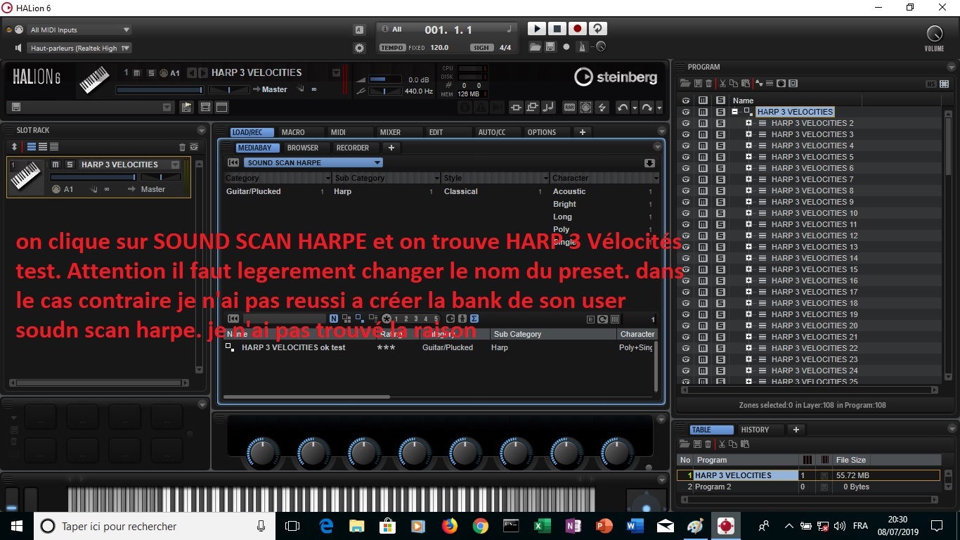 Steinberg HALion 6 : image 20 le preset est bien dans la bonne bank