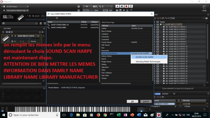 Steinberg HALion 6 : image 23 on remplit les memes info par le menu déroulant le choix SOUND SCAN HARPE est maintenant dispo Steinberg HALion 6 : image 23 on remplit les memes info par le menu déroulant le choix SOUND SCAN HARPE est maintenant dispo