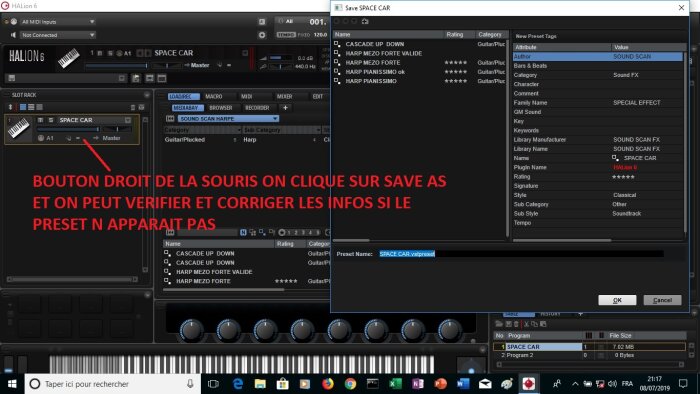 Steinberg HALion 6 : image 28 VERIFICATION DES DONNEES AVEC SAVE AS Steinberg HALion 6 : image 28 VERIFICATION DES DONNEES AVEC SAVE AS