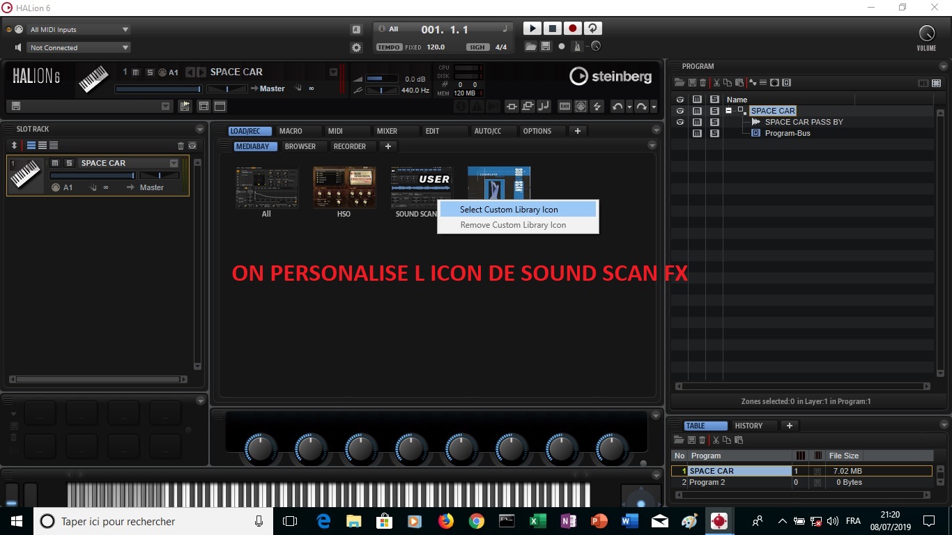 Steinberg HALion 6 : image 30 ON PERSONALISE L ICON DE SOUND SCAN FX