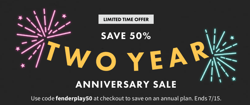 Fender Play Anniversary Sale