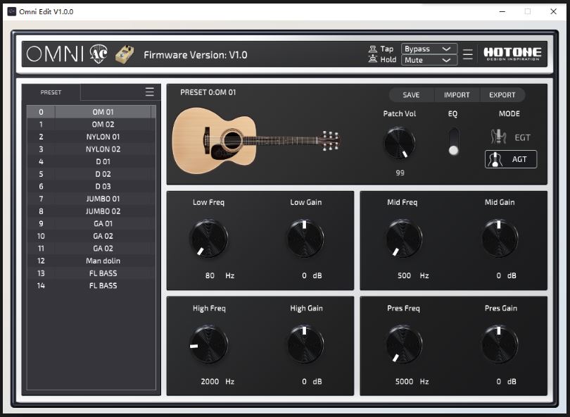 Hotone Audio OMNI AC (Acoustic Sim)