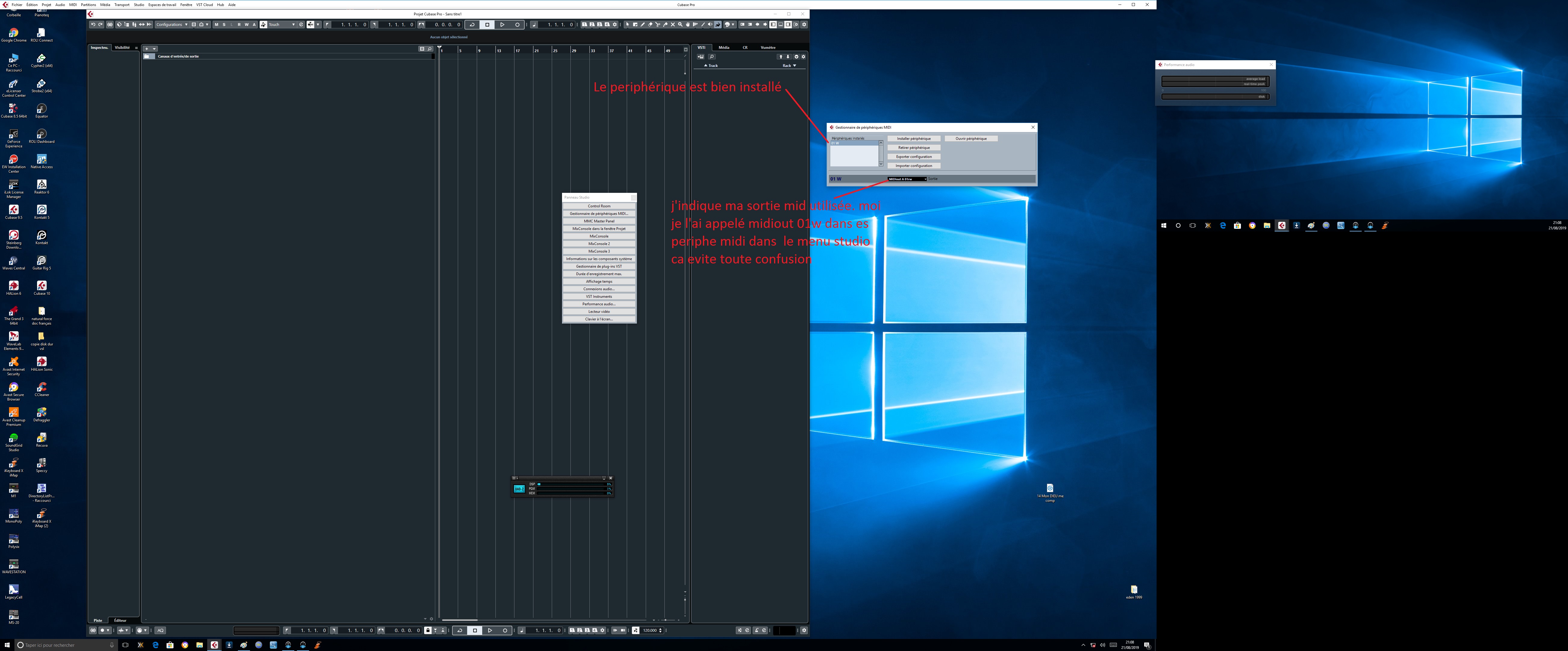 3 le 01w est installé je lui dindique la sortie midi