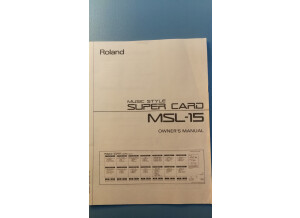 Roland MSL-15 Music Style Super Card