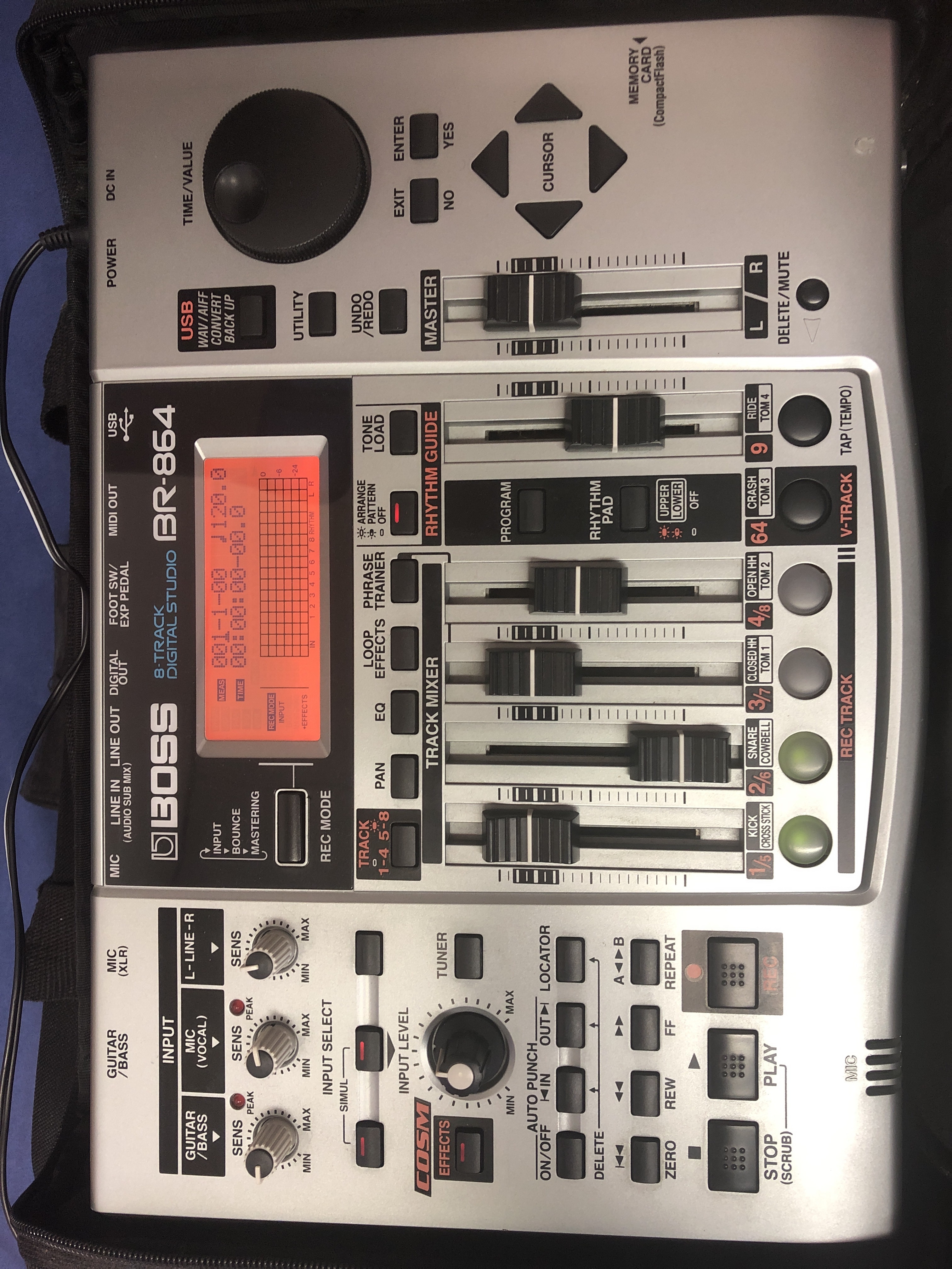 BOSS BR-864 8トラックデジタルレコーディングスタジオ Boss Br-864 8-track Digital Studio Recorder Power Ac100v for