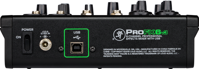 Mackie ProFX6v3 : Mackie ProFX6v3 (arri&egrave;re)