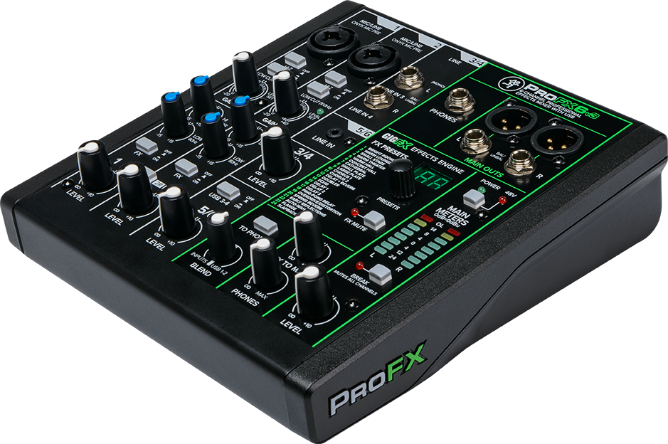 Mackie ProFX6v3 : Mackie ProFX6v3 (c&ocirc;t&eacute;)