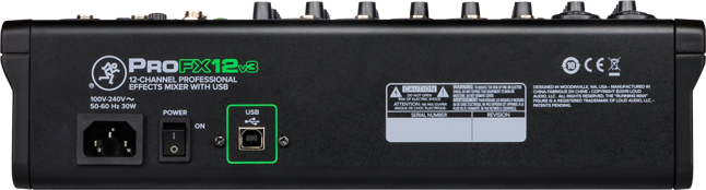 Mackie ProFX12v3 : Mackie ProFX12v3 (arri&egrave;re)