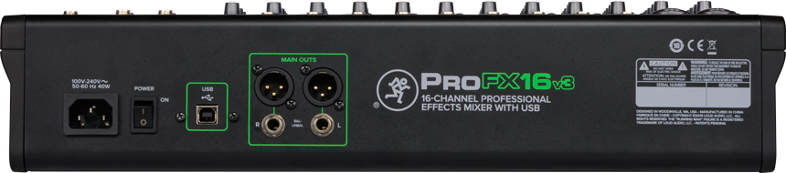 Mackie ProFX16v3 : Mackie ProFX16v3 (arri&egrave;re)