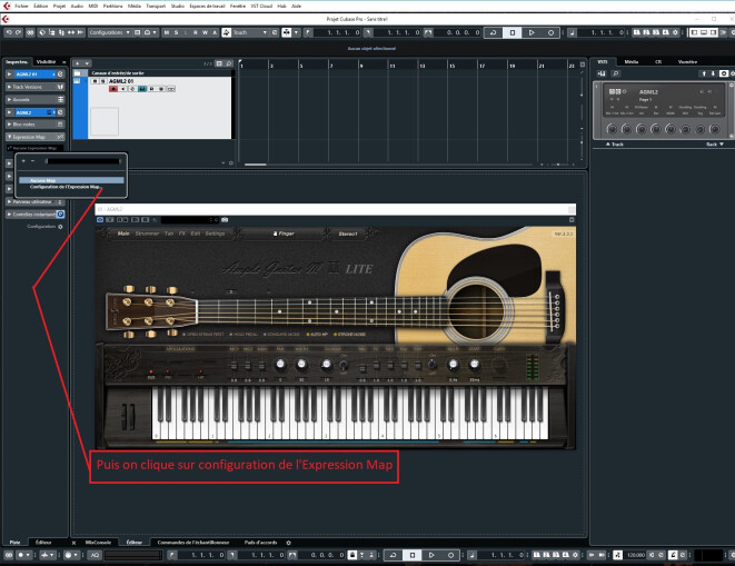 Steinberg Cubase Pro 10 : 2 on rentre dans le menu Expression Map Steinberg Cubase Pro 10 : 2 on rentre dans le menu Expression Map