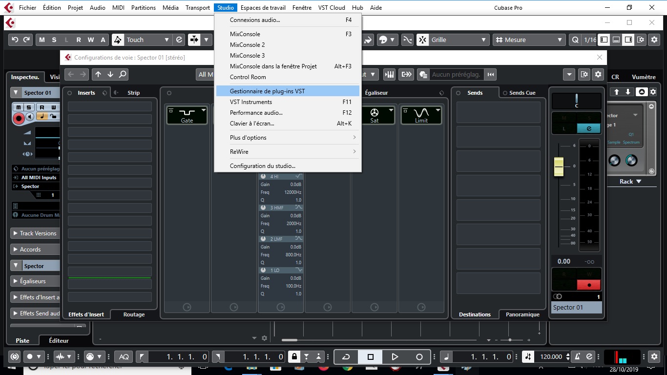 Steinberg Cubase Pro 8 : 2 où peut on reorganiser nos plugins