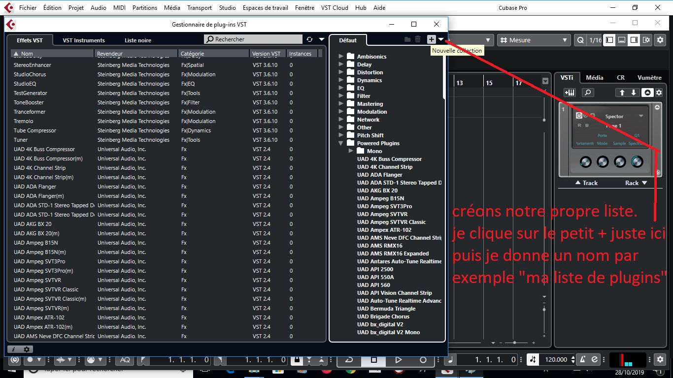 Steinberg Cubase Pro 8 : 5 je créée ma liste de plugins