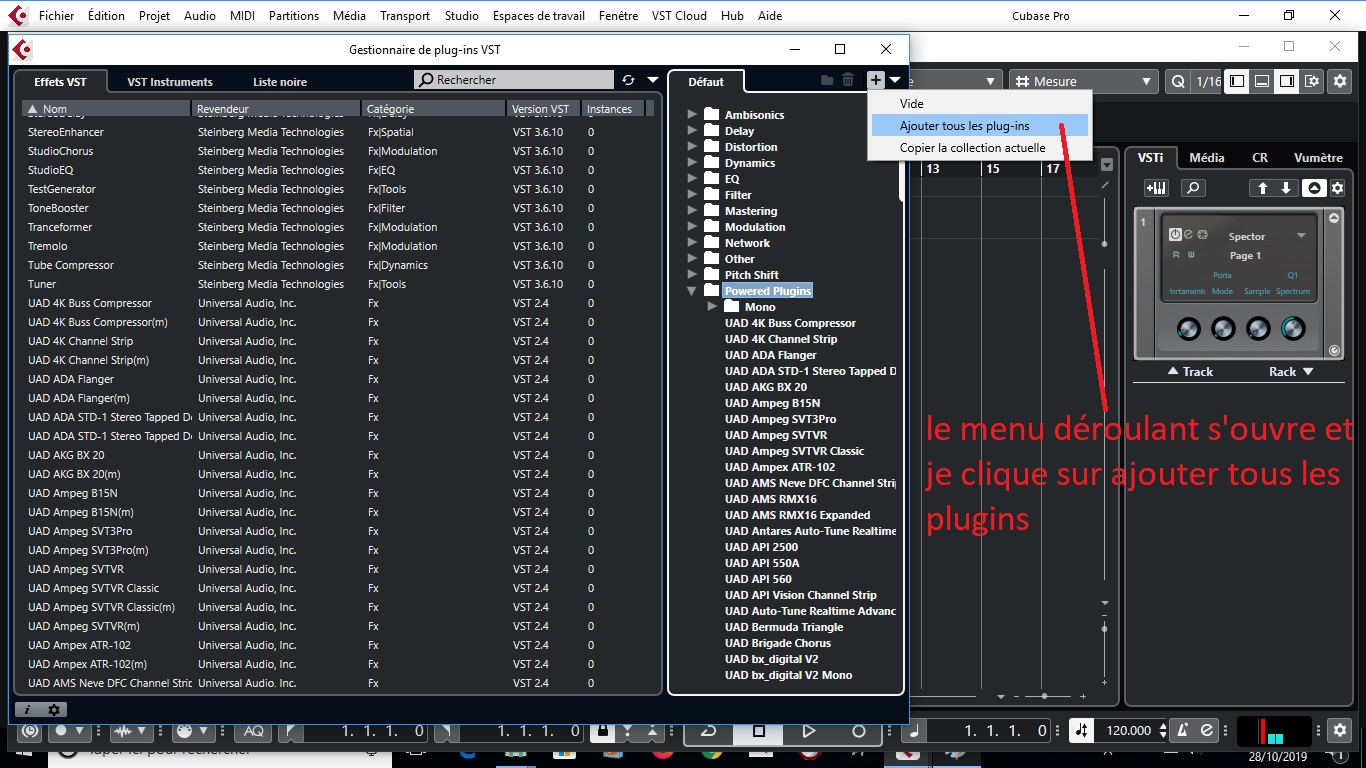 Steinberg Cubase Pro 8 : 6 ajouter tous les plugins