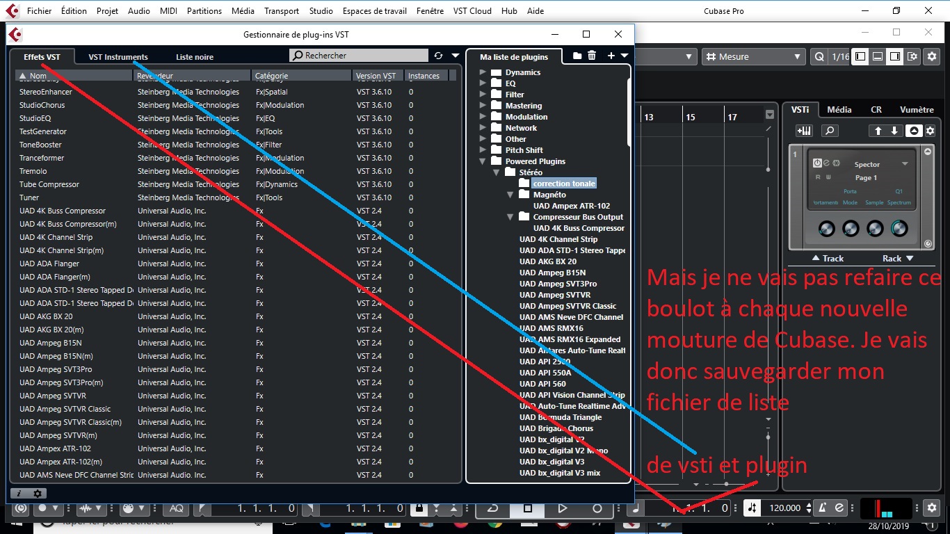Steinberg Cubase Pro 8 : 22 quand c est terminé je vais sauvegarder mon travail d organisation des plugins