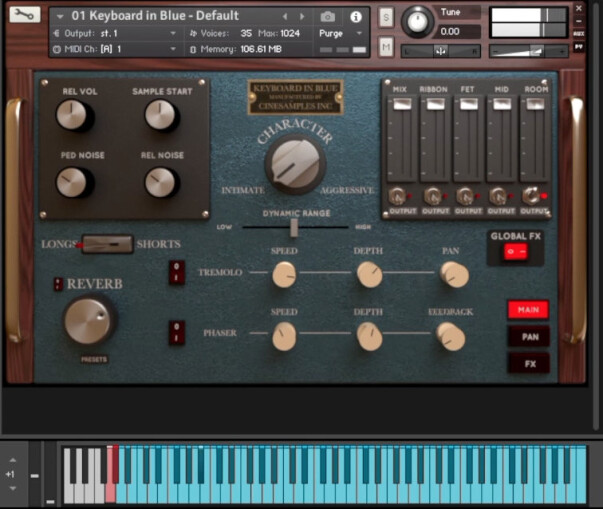 Keyboard in Blue GUI Keyboard in Blue GUI