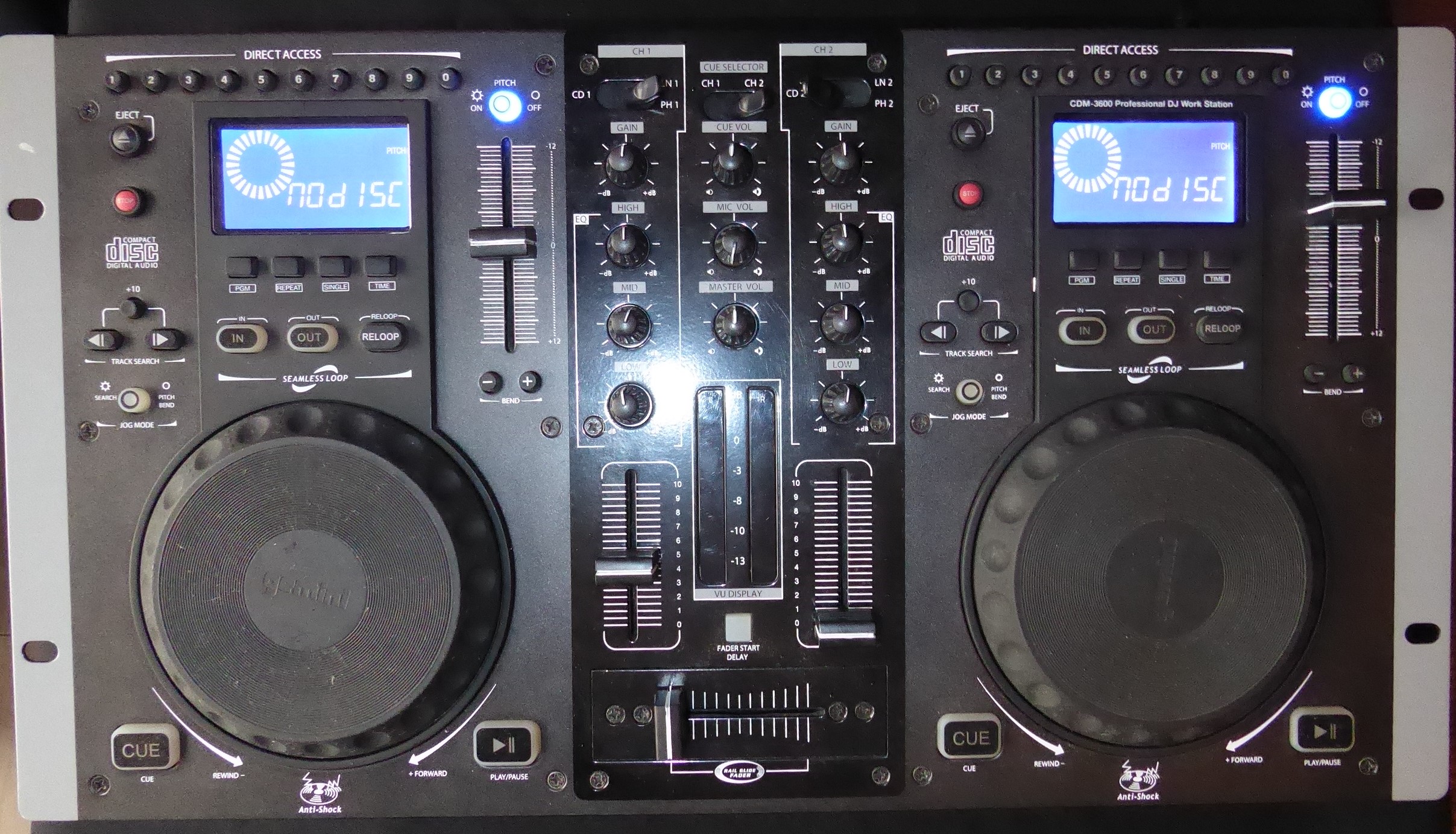 DJ機材 gemini CDM3600 Gemini CDM-3600 - Dual CD Mixing Console | Guitar Center