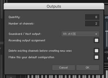 Native Instruments Kontakt 6 : Ajouter des sorties Native Instruments Kontakt 6 : Ajouter des sorties