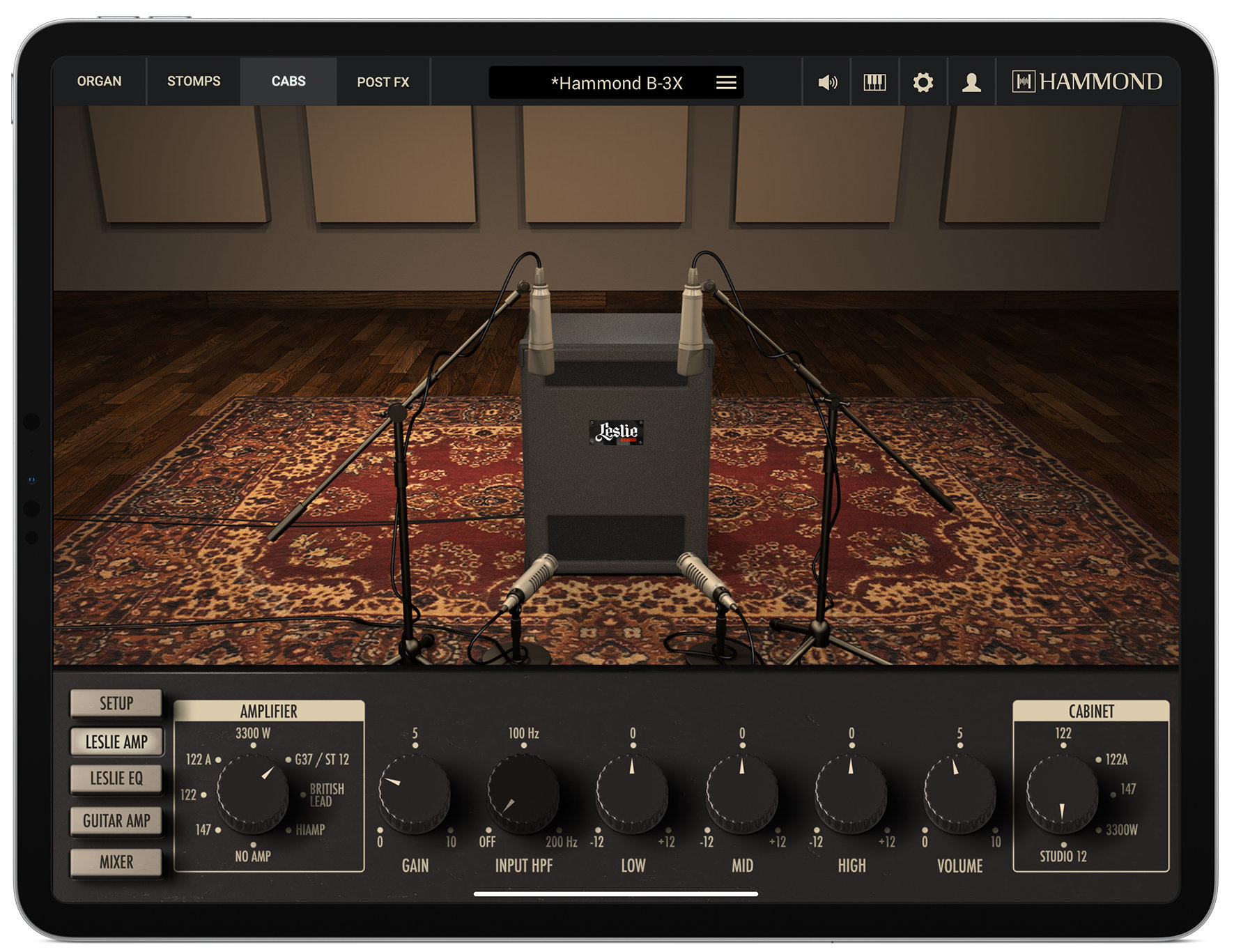 hammondb3x_ipad129_cabs_leslie_amps_studio12