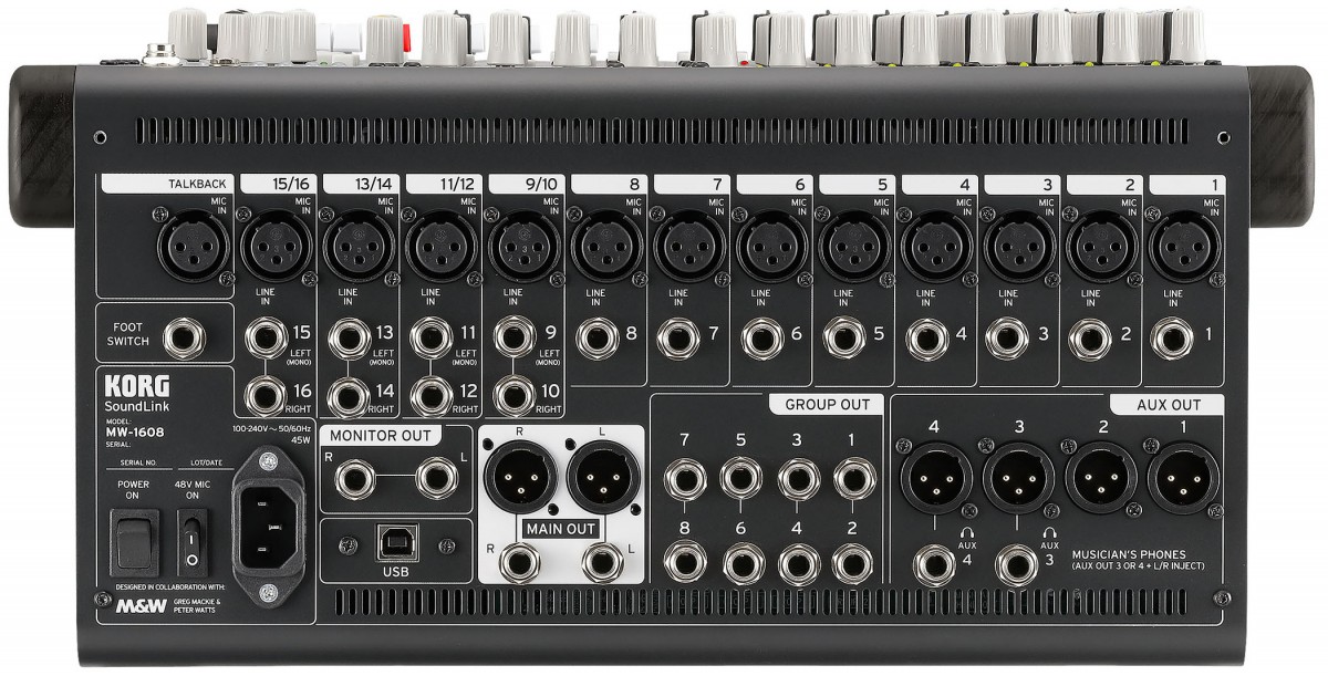 Korg MW1608 : 1608 Rear