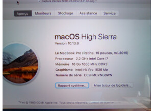 Apple MacBook Pro 15 Retina i7 2.20Ghz (A1398)