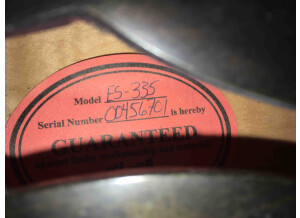 Gibson ES 335 étiquette