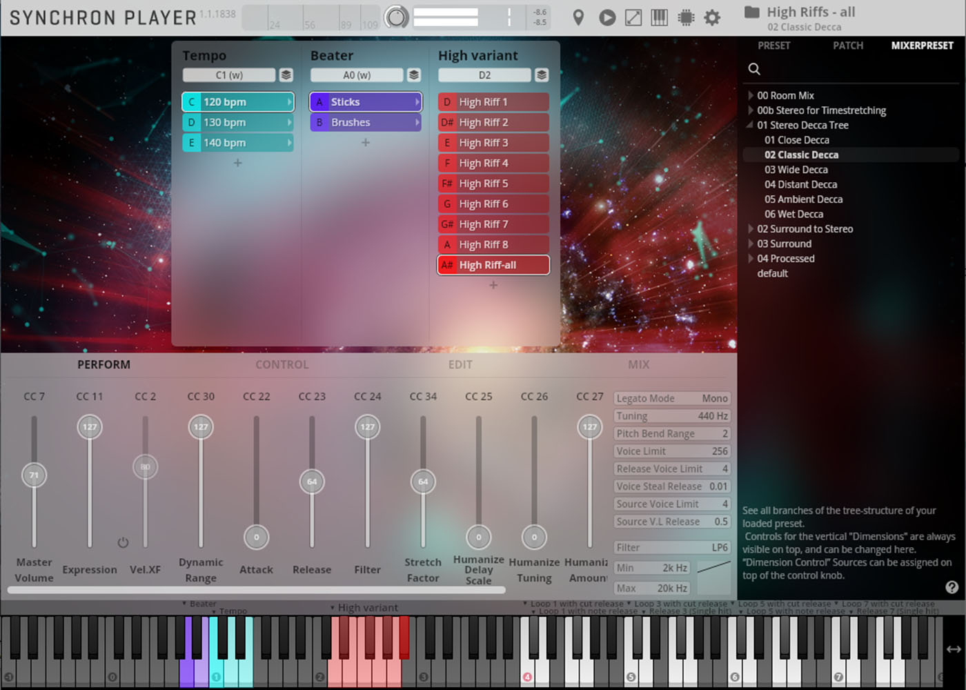 VSL (Vienna Symphonic Library) Big Bang Orchestra Eridanus : BBO-E_GUI_Perform_700x500