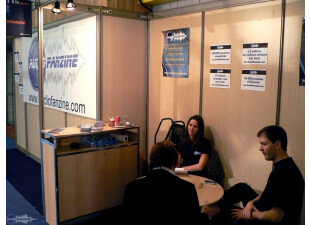 Psycom et Philo, en grande discussion sur le stand d'AudioFanzine...