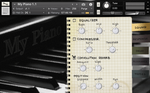 My Piano GUI
