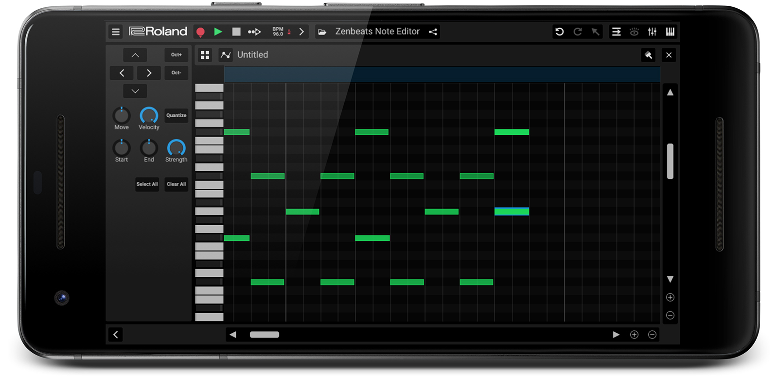Zenbeats iPhone Piano Roll
