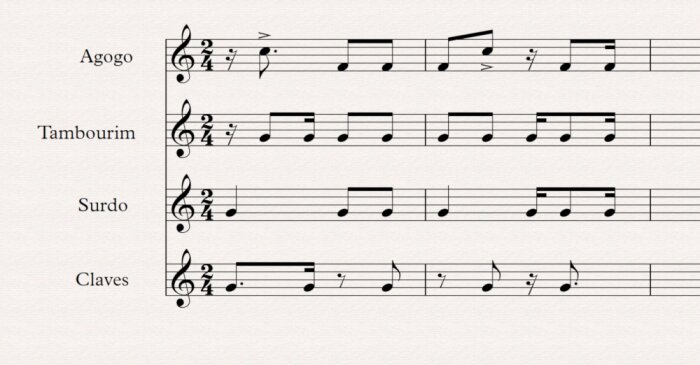 surdo+tambourim+claves+agogo surdo+tambourim+claves+agogo