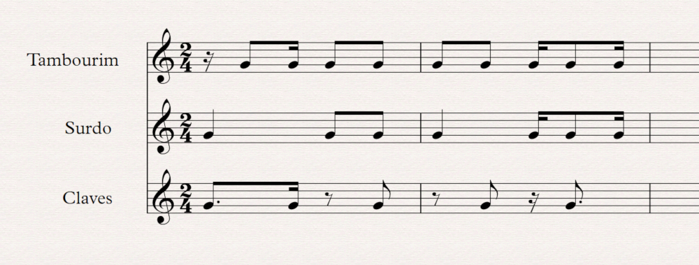 surdo+tambourim+claves