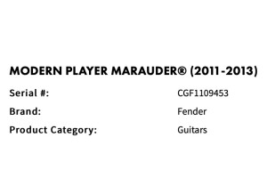 Fender Modern Player Marauder (99846)