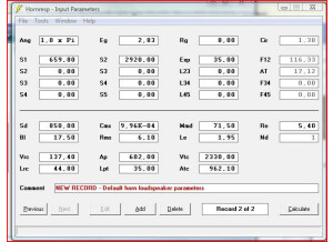 Altec 816 - Fane Pro 15-600 - Input Parameters