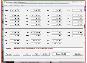 Altec 816 - Fane Pro 15-600 - Input Parameters1