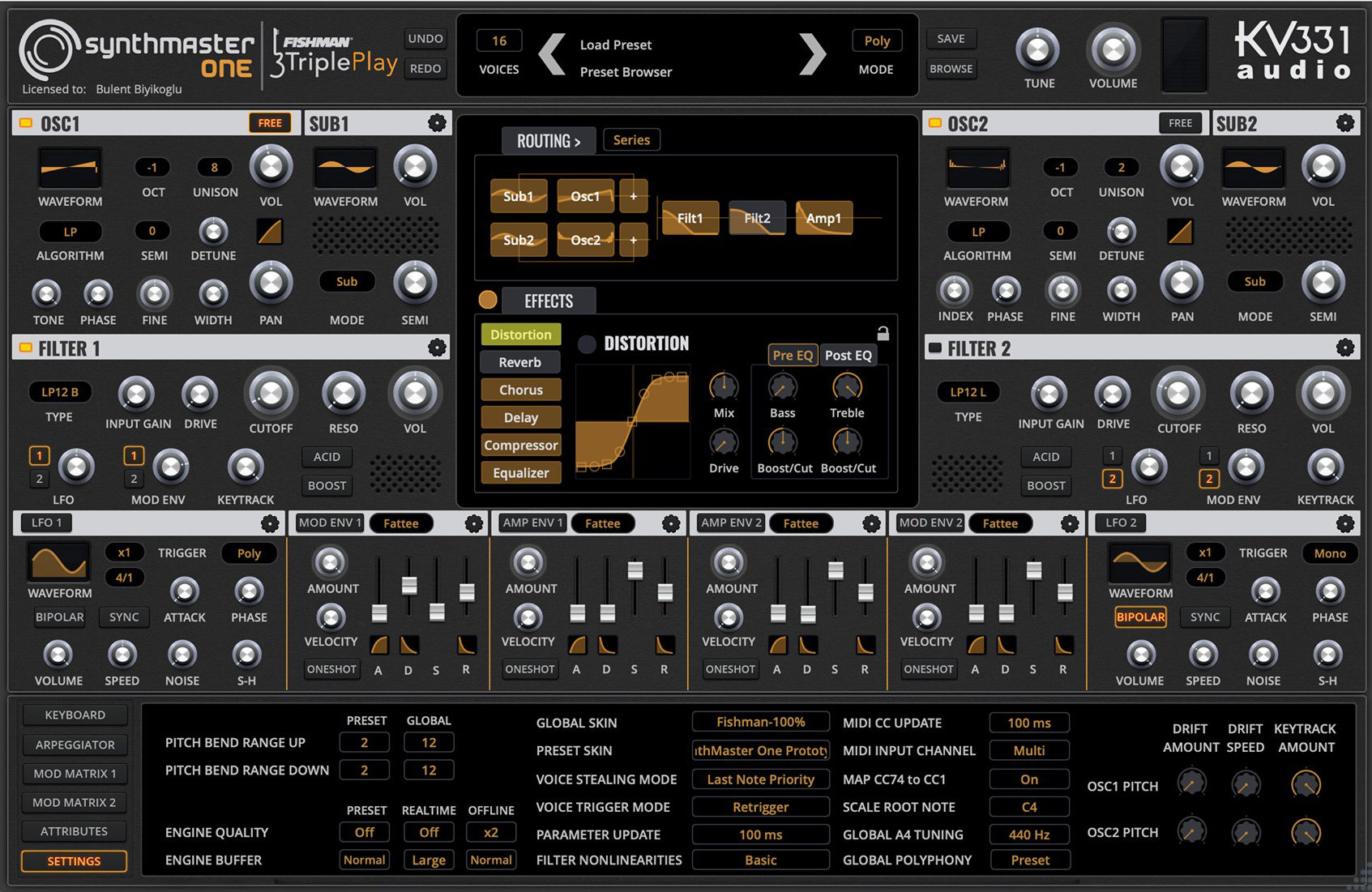Synthmaster One Fishman skin