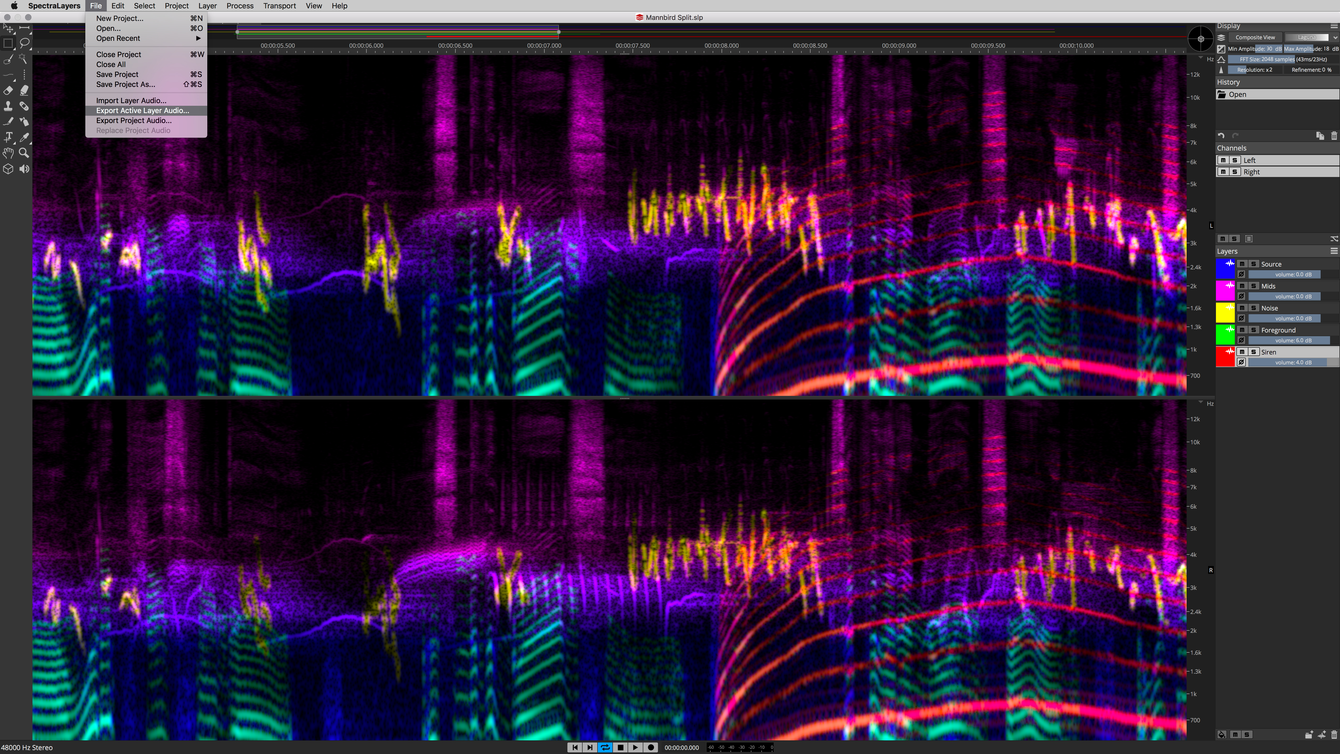 Steinberg SpectraLayers Pro 7 : Export Active Layer Full Screen