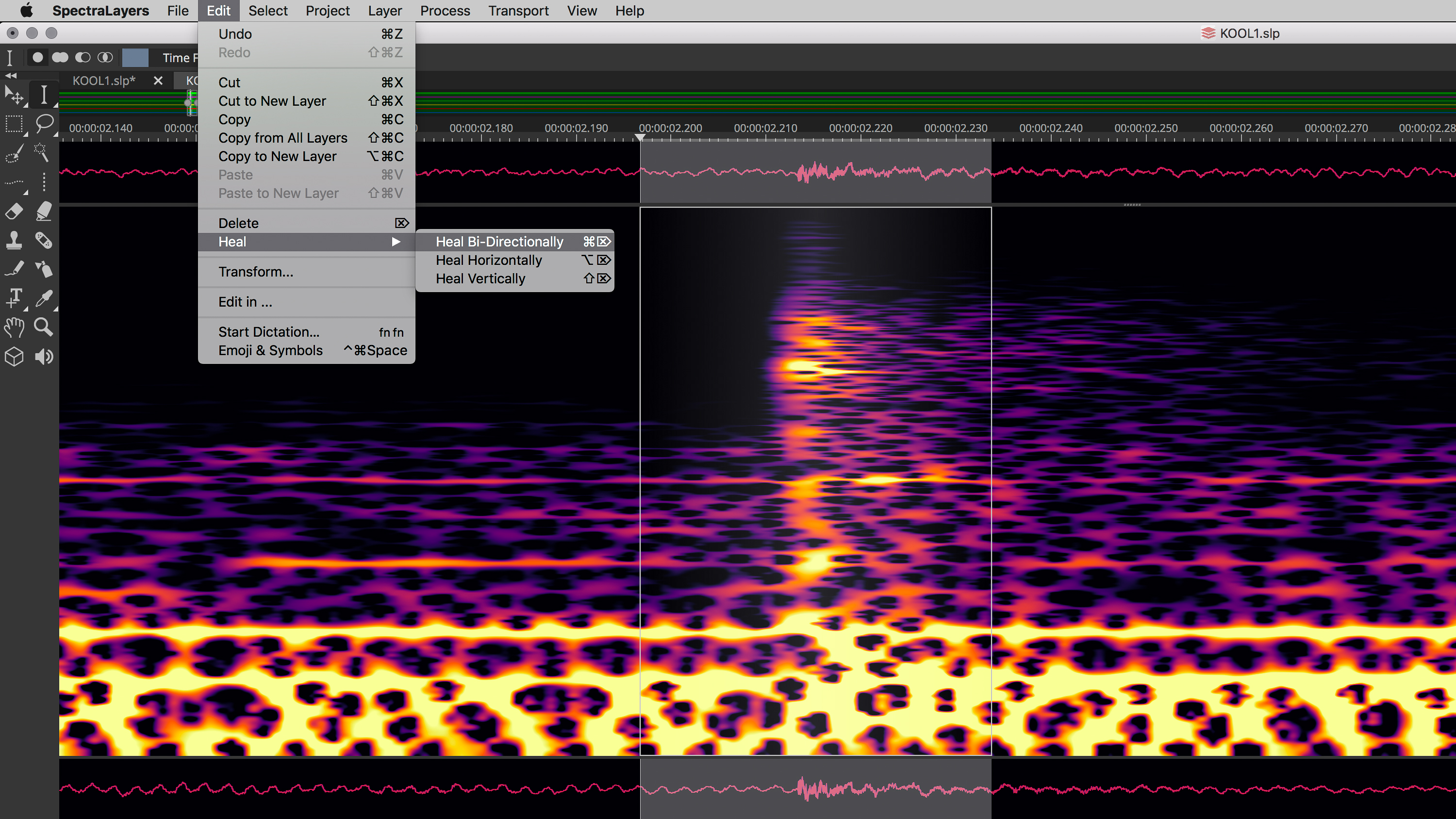 Steinberg SpectraLayers Pro 7 : Healing Close