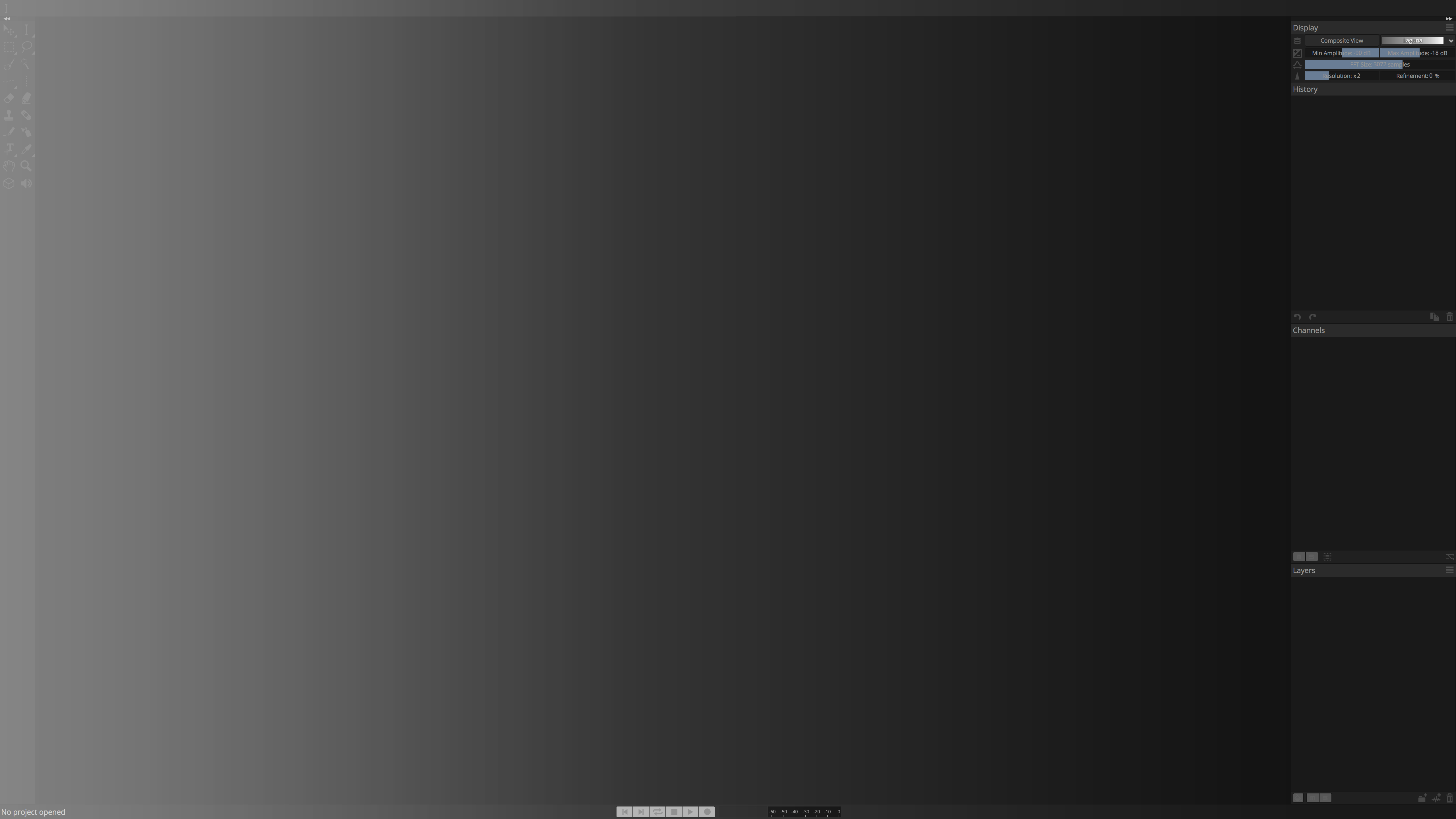 Steinberg SpectraLayers Pro 7 : Luminosity Transition Empty Graph