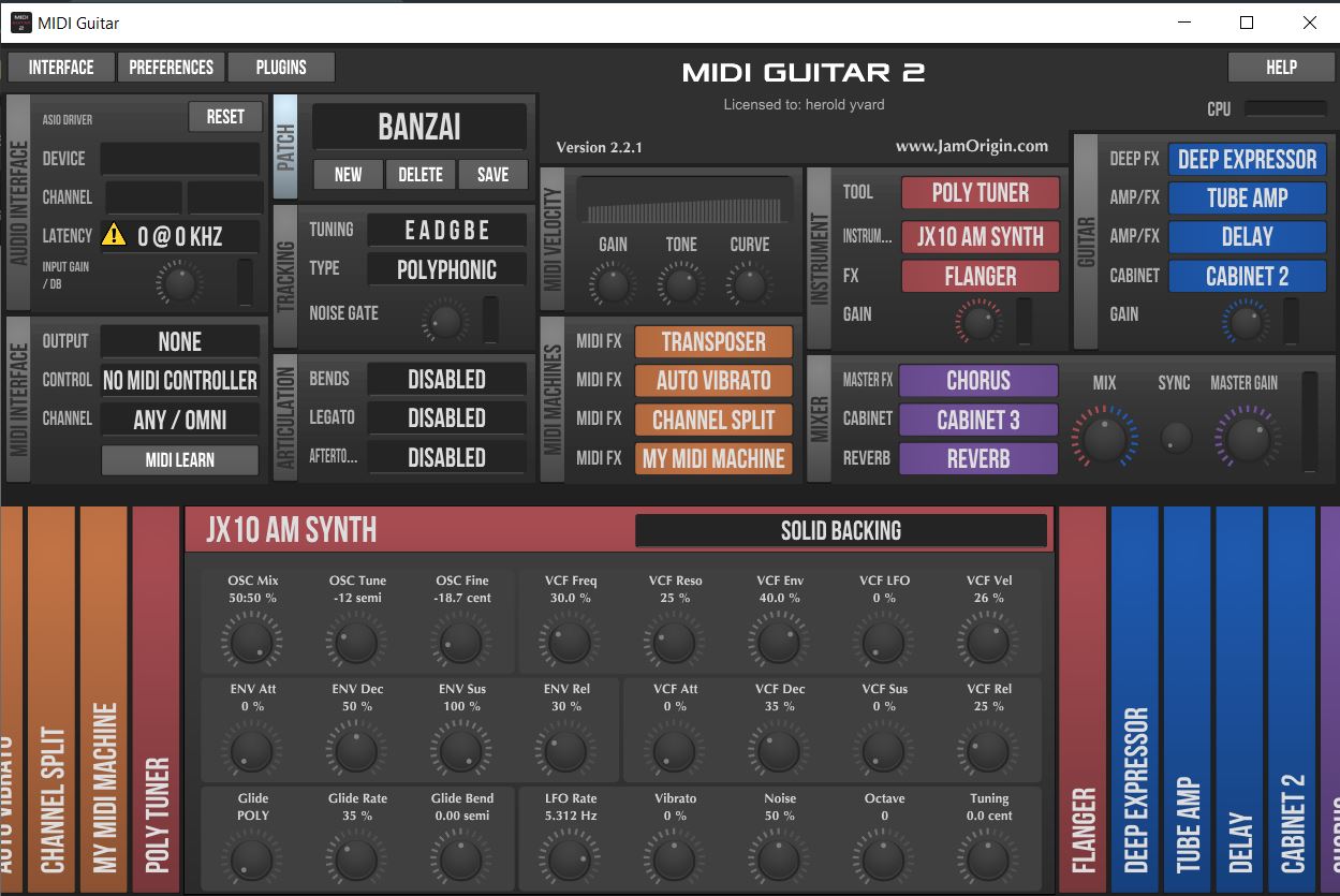 JamOrigin MIDI Guitar 2