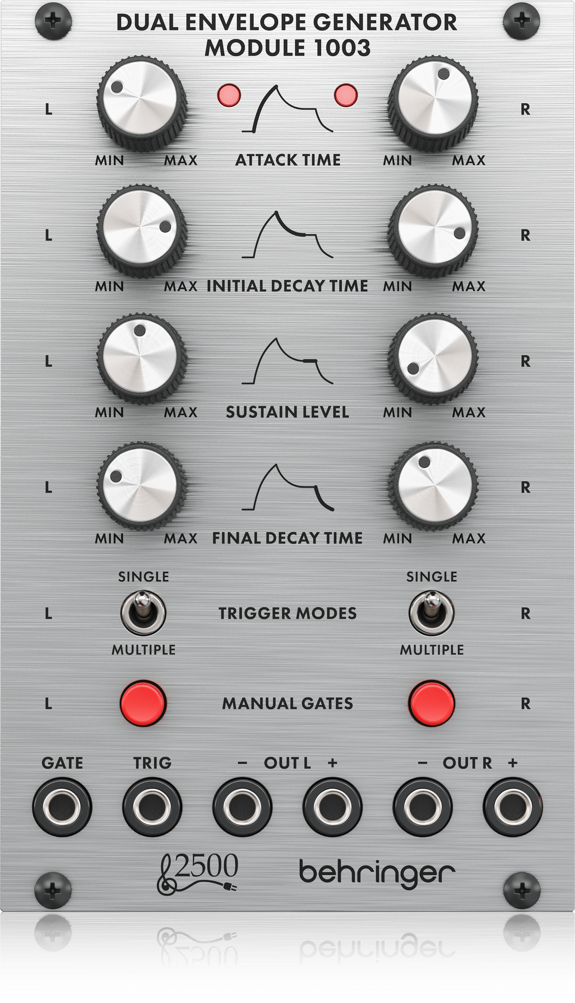 Behringer Dual Enveloppe Generator Module 1003 : DUAL-ENVELOPE-GENERATOR-MODULE-1003_P0E8W_Top_XL