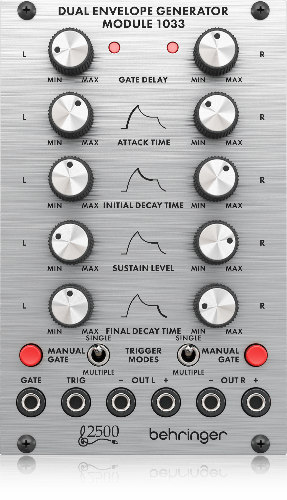 Behringer Dual Enveloppe Generator Module 1033 : DUAL-ENVELOPE-GENERATOR-MODULE-1033_P0E92_Top_XL