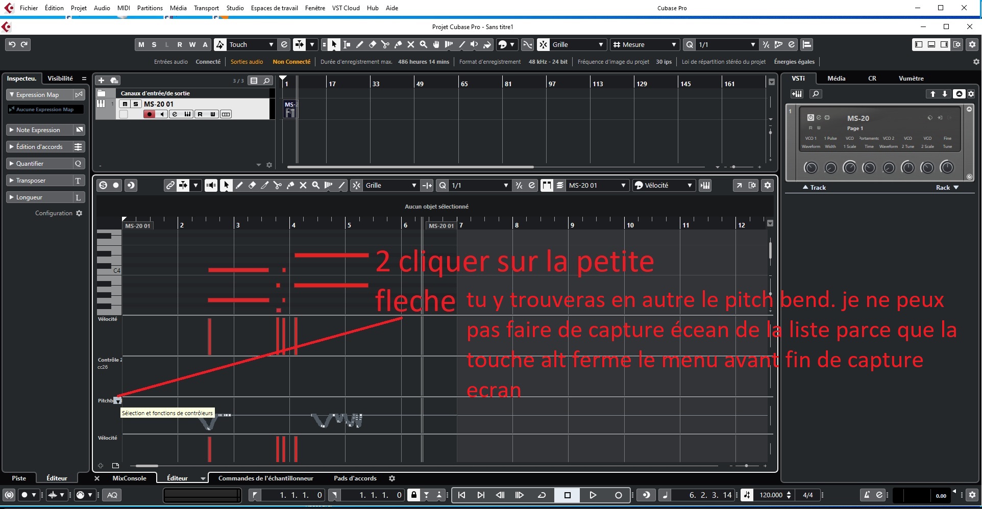 2 cliquer sur la petite fleche