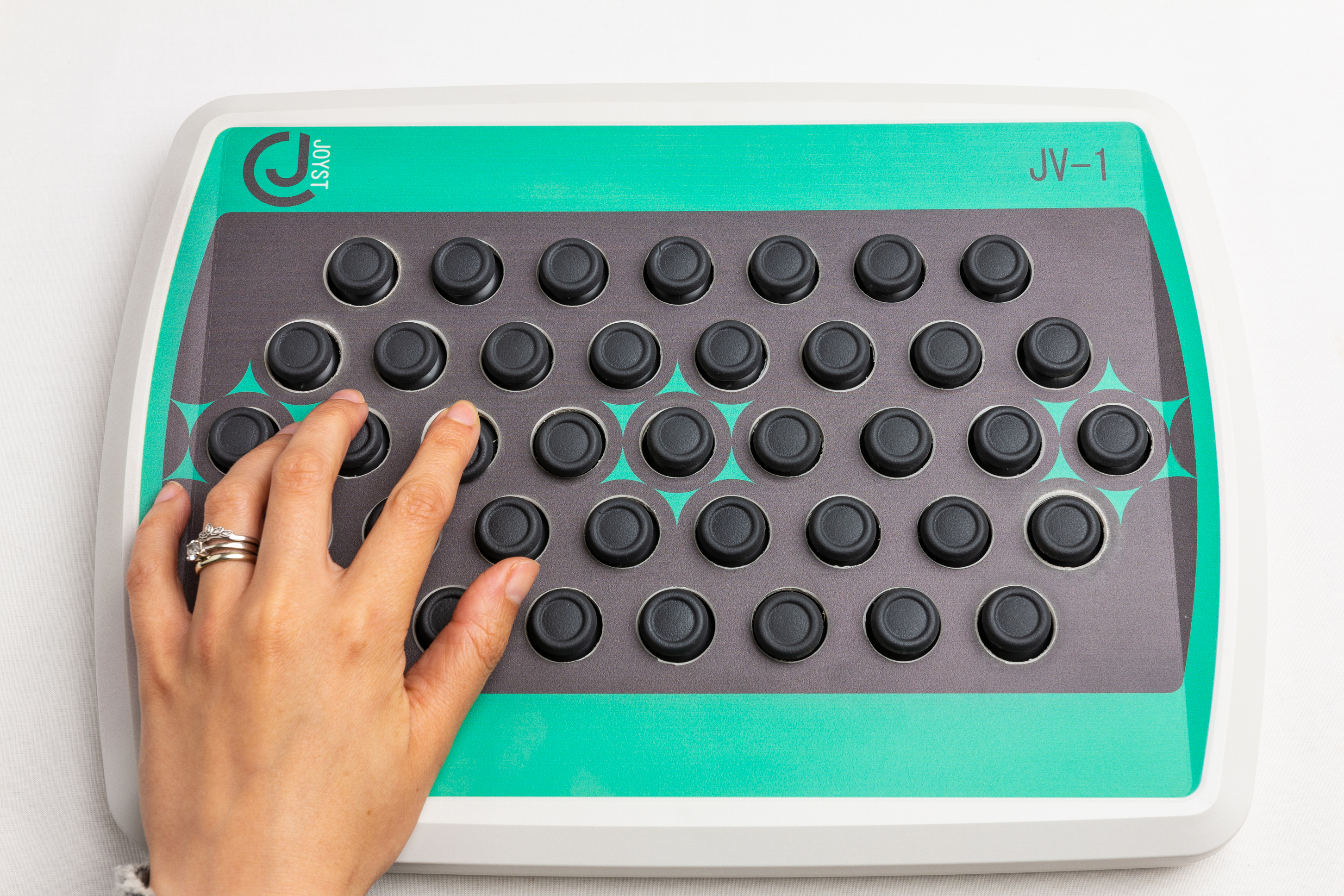 Product shot birds eye with hands