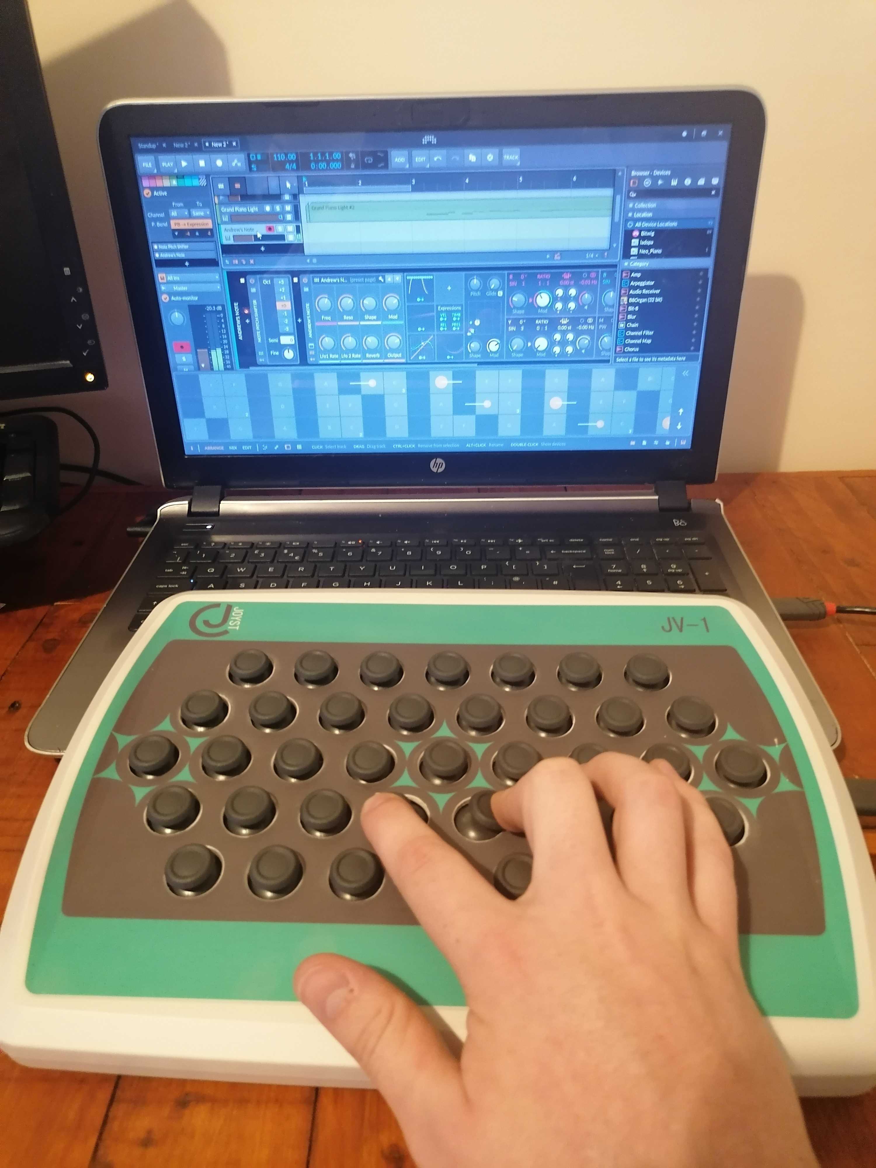 Candid shot Joyst JV-1 with DAW